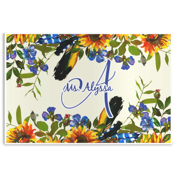 Custom Sunflowers Disposable Paper Placemats (Personalized)