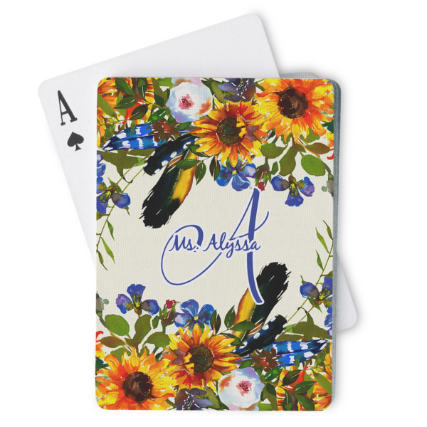 Custom Sunflowers Playing Cards (Personalized)