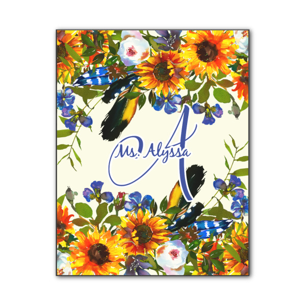 Custom Sunflowers Wood Print - 11x14 (Personalized)