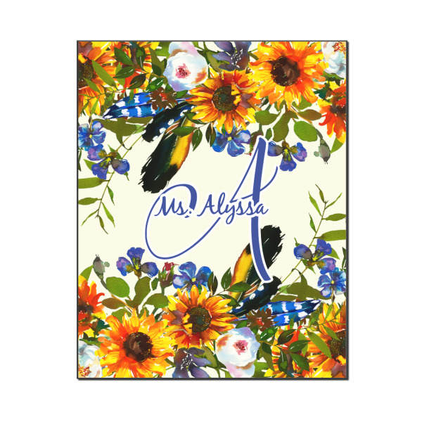 Custom Sunflowers Wood Print - 16x20 (Personalized)