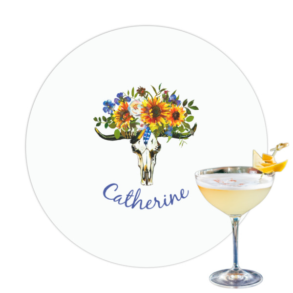 Custom Sunflowers Printed Drink Topper (Personalized)