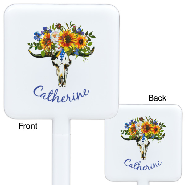 Custom Design - White Plastic Stir Stick - Double Sided - Front & Back