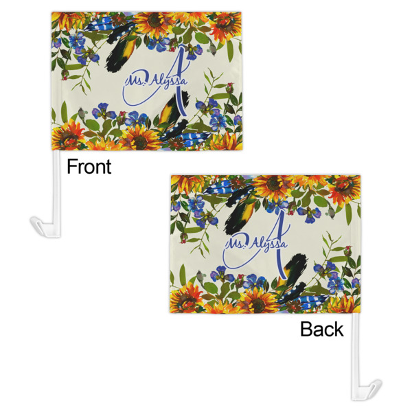 Custom Design - Car Flag - 11" x 8" - Front & Back View