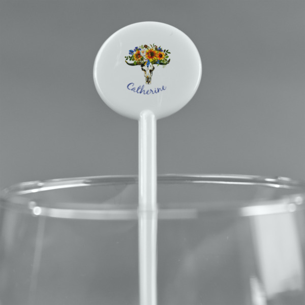 Custom Design - White Plastic 5.5" Stir Stick - Round - Main