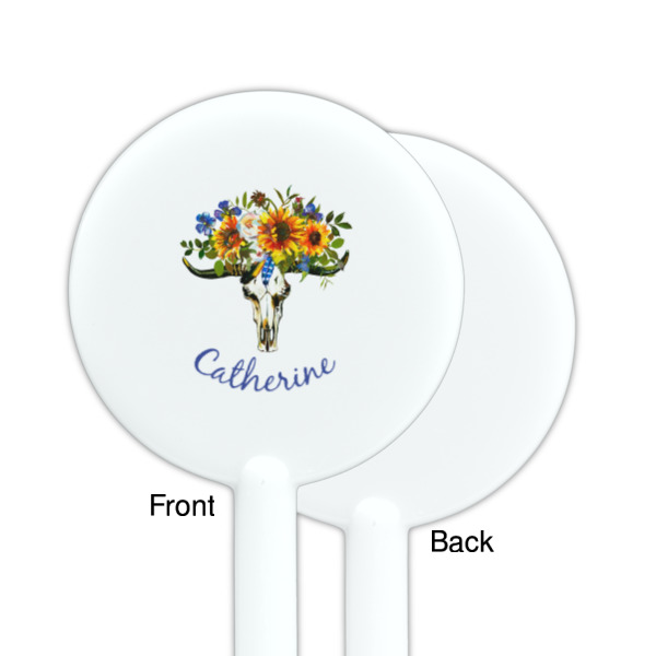 Custom Design - White Plastic 5.5" Stir Stick - Single Sided - Round - Front & Back