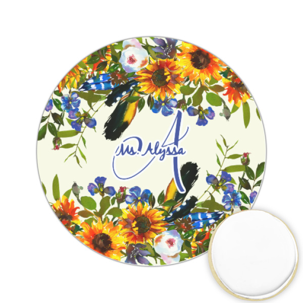 Custom Sunflowers Printed Cookie Topper - 2.15" (Personalized)