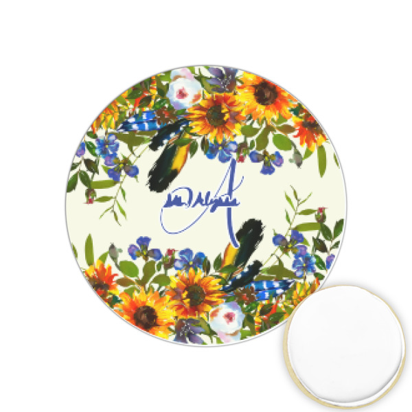 Custom Sunflowers Printed Cookie Topper - 1.25" (Personalized)