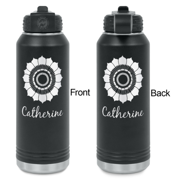 Custom Design - Laser Engraved Water Bottles - Front & Back Engraving - Front & Back View
