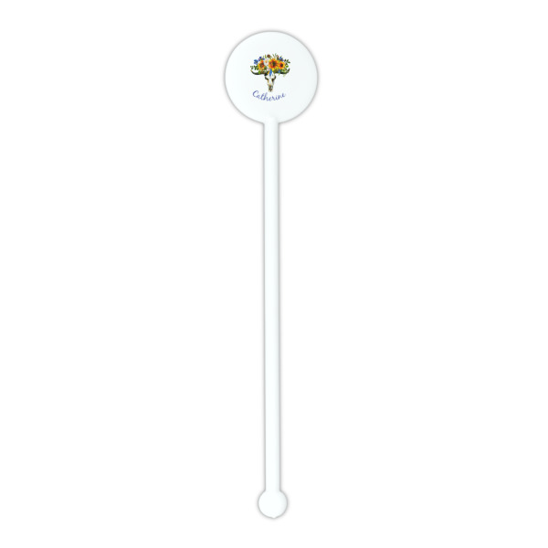 Custom Design - White Plastic 5.5" Stir Stick - Round - Single Stick