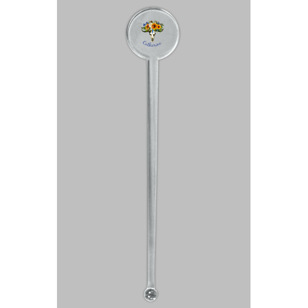 Custom Design - Clear Plastic 7" Stir Stick - Round - Single Stick