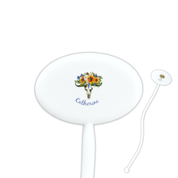 Custom Sunflowers Oval Plastic Stir Sticks (Personalized)