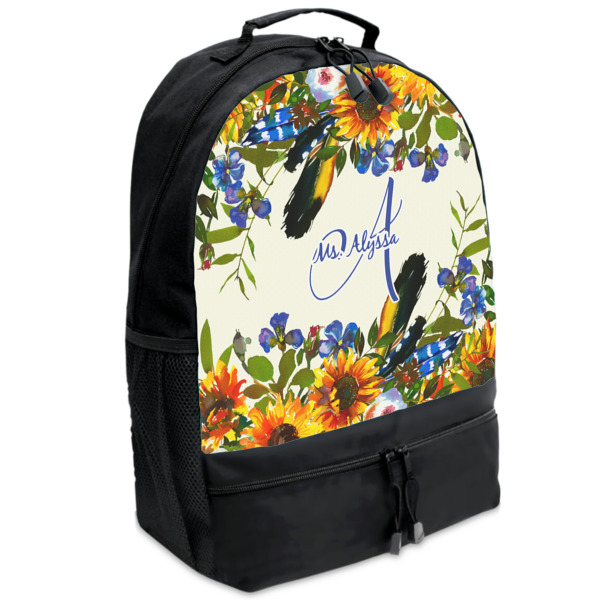 Custom Sunflowers Backpacks - Black (Personalized)