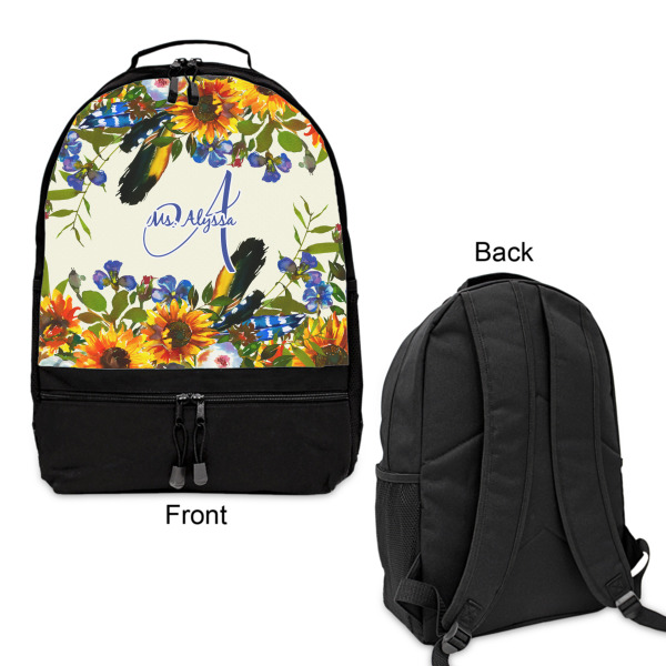 Custom Design - Large Backpack - Black - Front & Back View