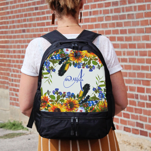 Custom Design - Large Backpack - Black - On Back
