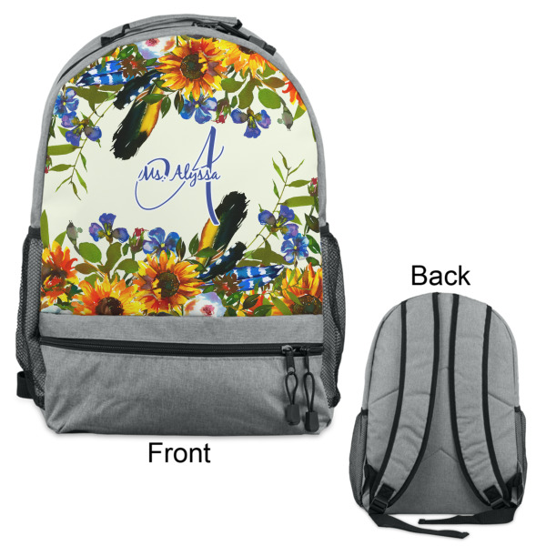 Custom Design - Large Backpack - Gray - Front & Back View