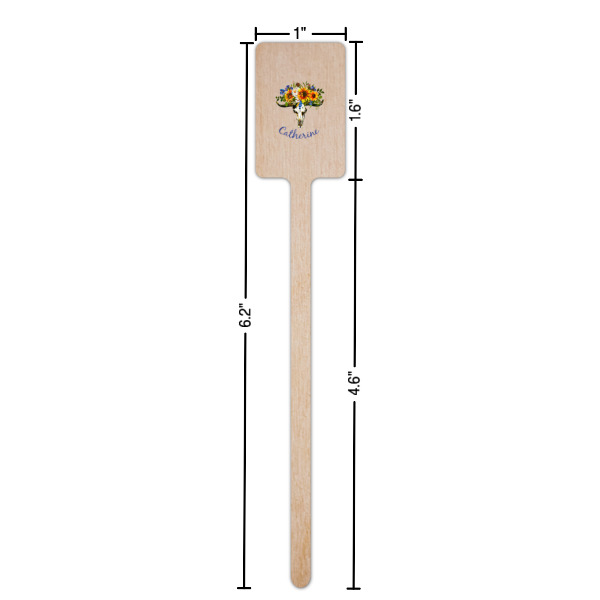 Custom Design - Wooden 6.25" Stir Stick - Rectangular - Dimensions