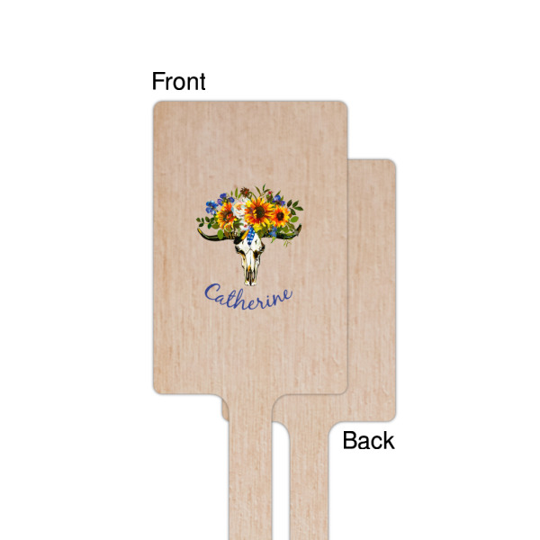 Custom Design - Wooden 6.25" Stir Stick - Rectangular - Single - Front & Back