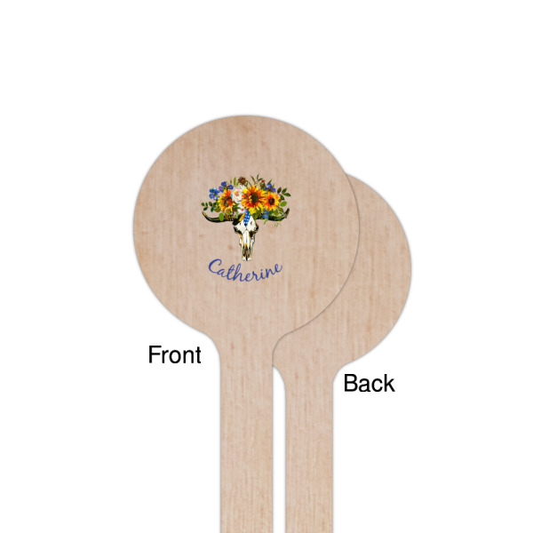 Custom Design - Wooden 7.5" Stir Stick - Round - Single Sided - Front & Back