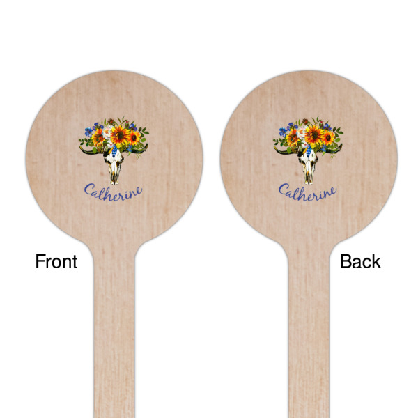 Custom Design - Wooden 7.5" Stir Stick - Round - Double Sided - Front & Back