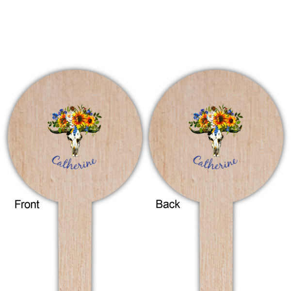 Custom Design - Wooden 6" Food Pick - Round - Double Sided - Front & Back