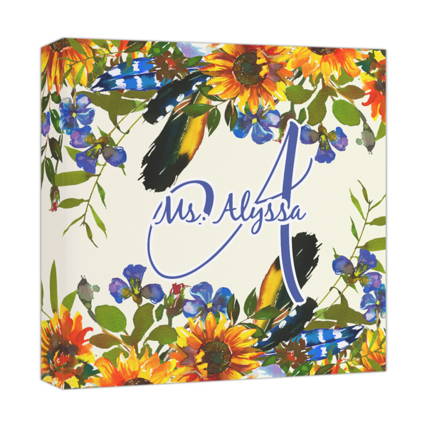 Custom Sunflowers Canvas Print - 12x12 (Personalized)
