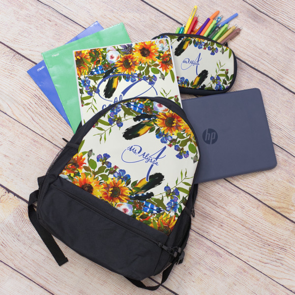 Custom Design - Large Backpack - Black - With Stuff