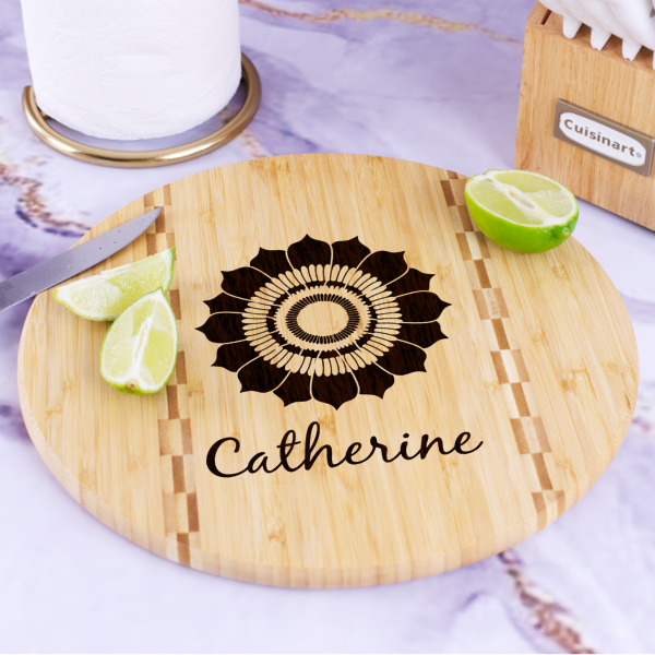 Custom Design - Bamboo Cutting Board - In Context