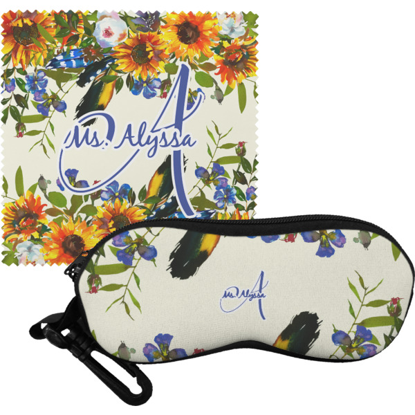 Custom Sunflowers Eyeglass Case & Cloth (Personalized)