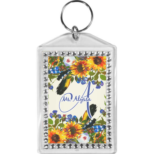Custom Sunflowers Bling Keychain (Personalized)