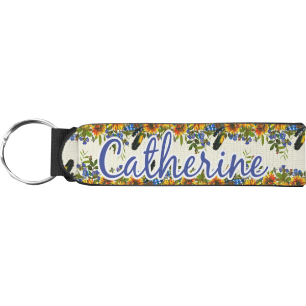 Custom Sunflowers Neoprene Keychain Fob (Personalized)