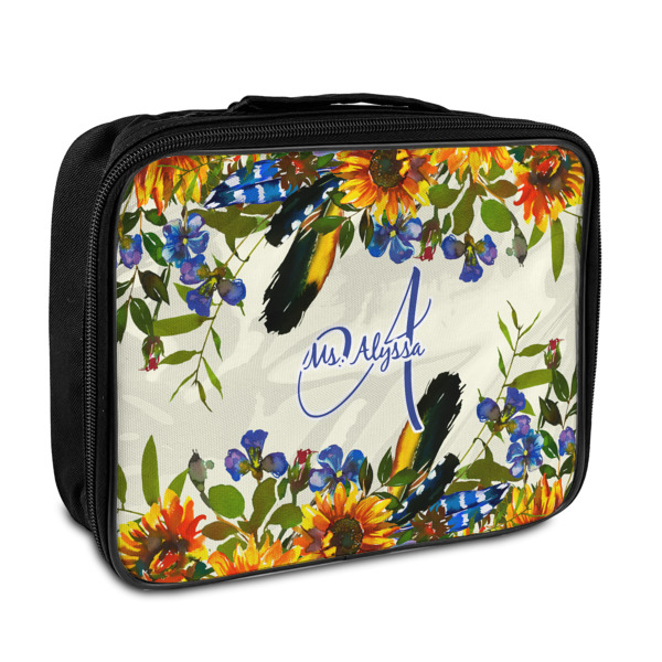 Custom Sunflowers Insulated Lunch Bag (Personalized)