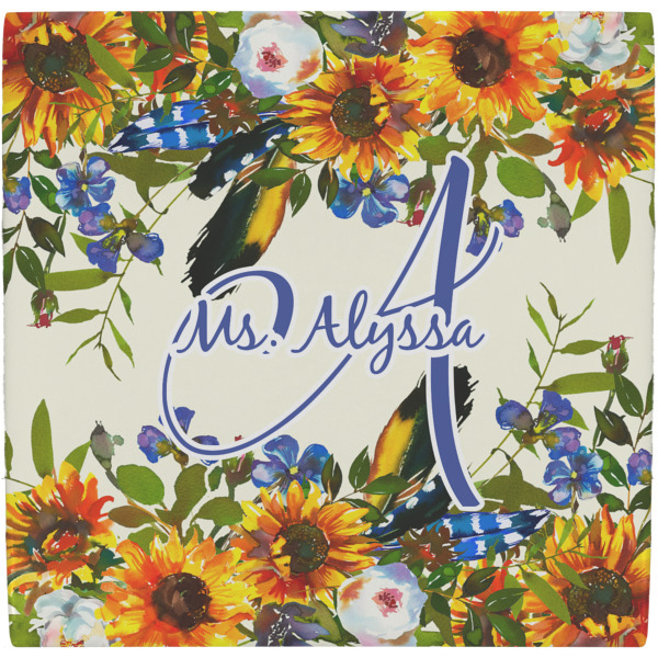 Custom Sunflowers Ceramic Tile Hot Pad (Personalized)