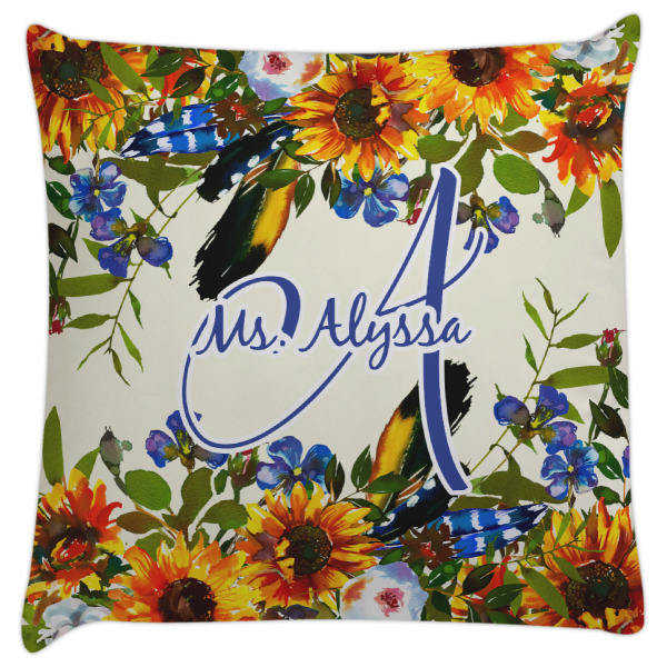 Custom Sunflowers Decorative Pillow Case (Personalized)