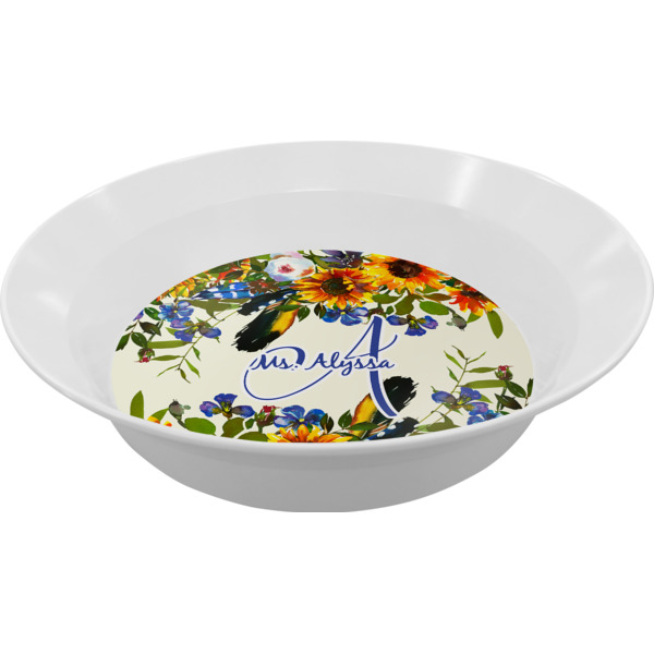 Custom Sunflowers Melamine Bowl (Personalized)