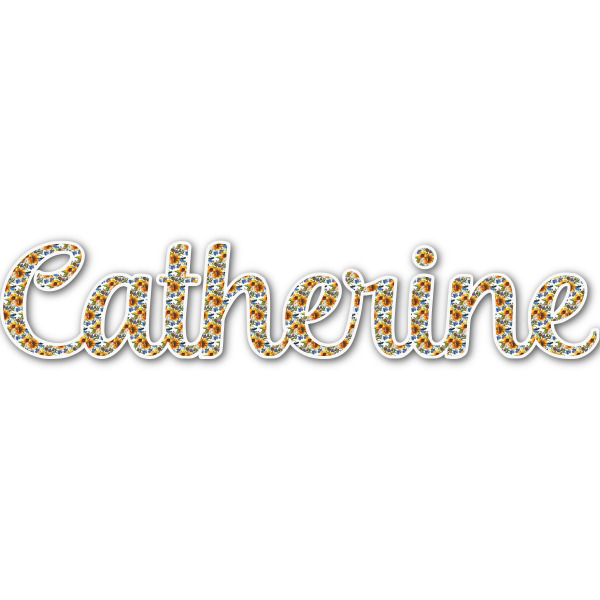 Custom Sunflowers Name/Text Decal - Custom Sizes (Personalized)