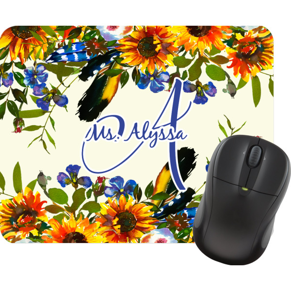 Custom Sunflowers Rectangular Mouse Pad (Personalized)