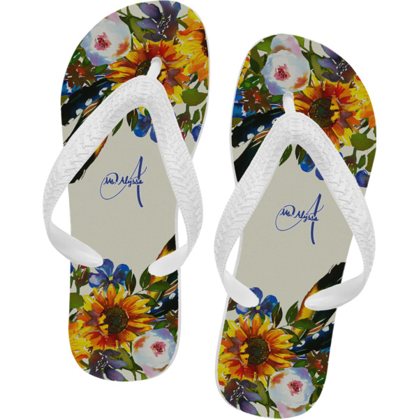 Custom Sunflowers Flip Flops (Personalized)