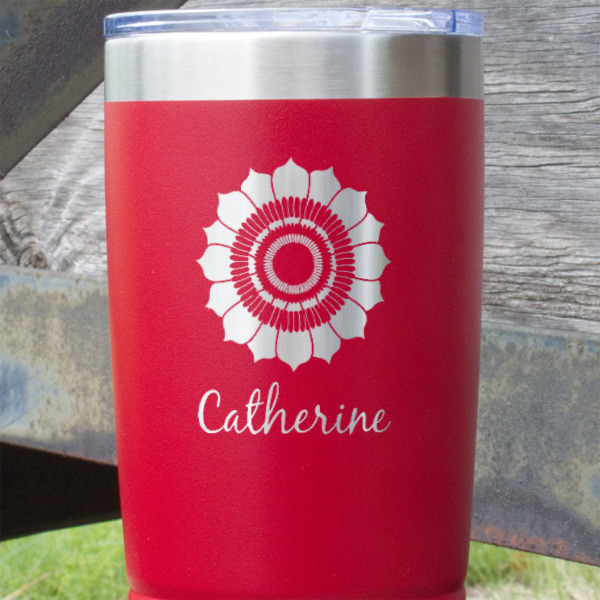 Custom Design - Red Polar Camel Tumbler - 20oz - Close Up