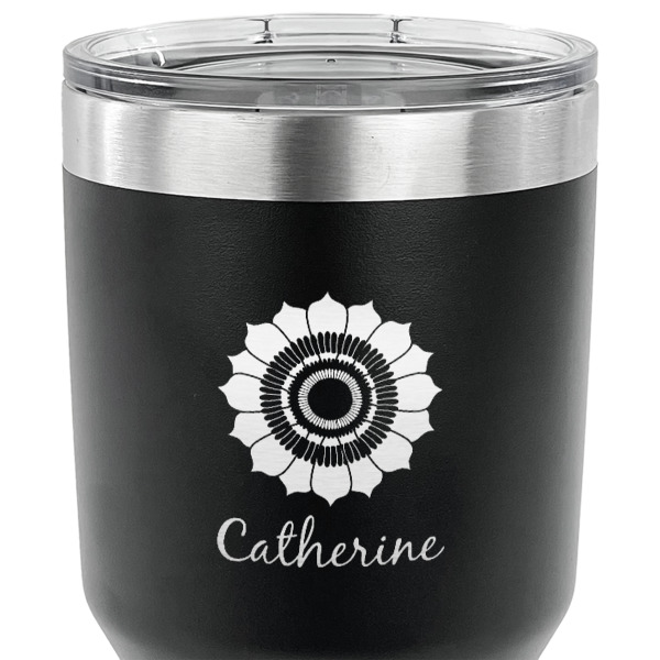 Custom Design - 30 oz Stainless Steel Ringneck Tumbler - Black - CLOSE UP