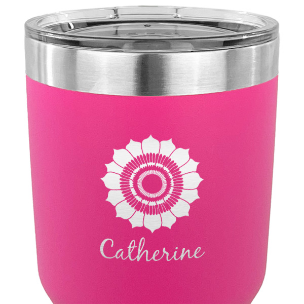 Custom Design - 30 oz Stainless Steel Ringneck Tumbler - Pink - CLOSE UP