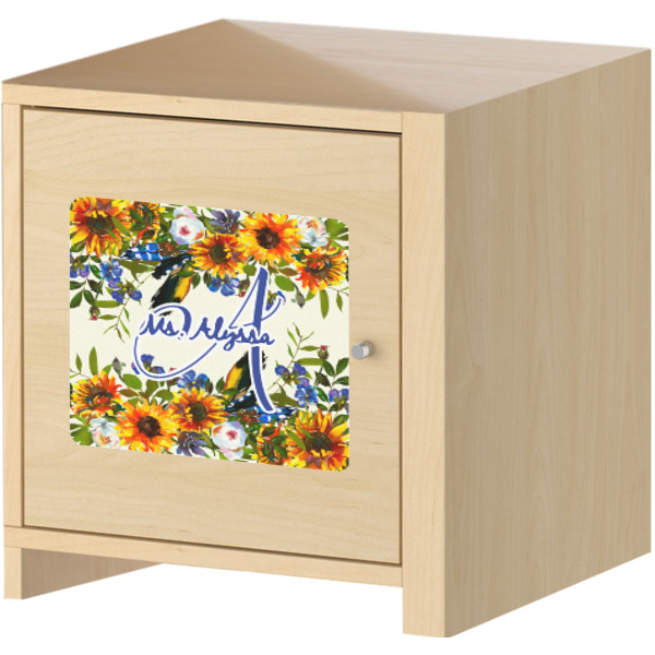 Custom Design - Square Wall Decal on Wooden Cabinet