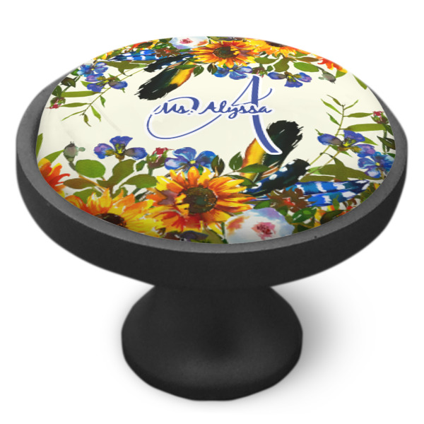 Custom Design - Cabinet Knob - Black - Side