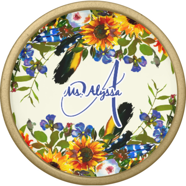 Custom Design - Cabinet Knob - Gold - Front