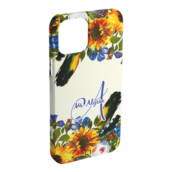 Custom Sunflowers iPhone Case - Plastic - iPhone 15 Plus (Personalized)