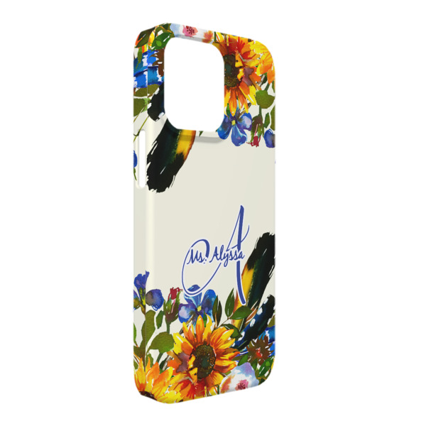 Custom Sunflowers iPhone Case - Plastic - iPhone 13 Pro Max (Personalized)