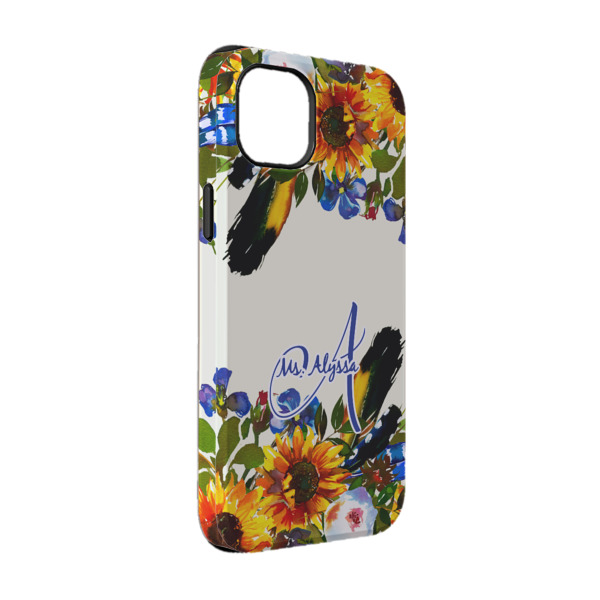 Custom Sunflowers iPhone Case - Rubber Lined - iPhone 14 Pro (Personalized)