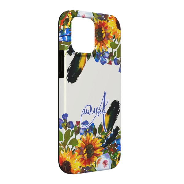 Custom Sunflowers iPhone Case - Rubber Lined - iPhone 13 Pro Max (Personalized)