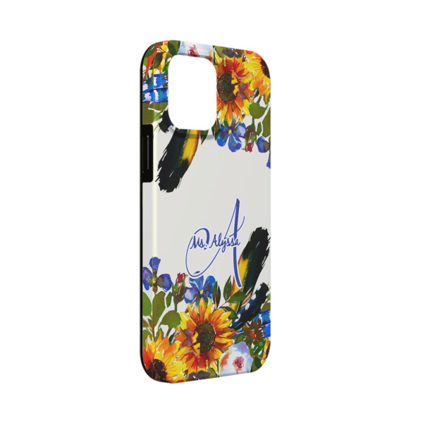 Custom Sunflowers iPhone Case - Rubber Lined - iPhone 13 Mini (Personalized)