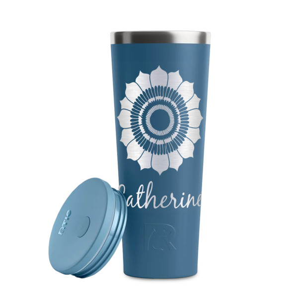 Custom Design - Steel Blue RTIC Everyday Tumbler - 28 oz. - Lid Off
