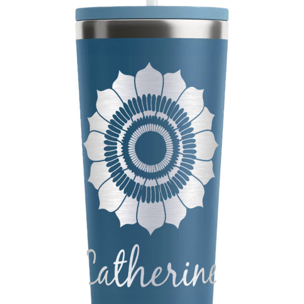 Custom Design - Steel Blue RTIC Everyday Tumbler - 28 oz. - Close Up